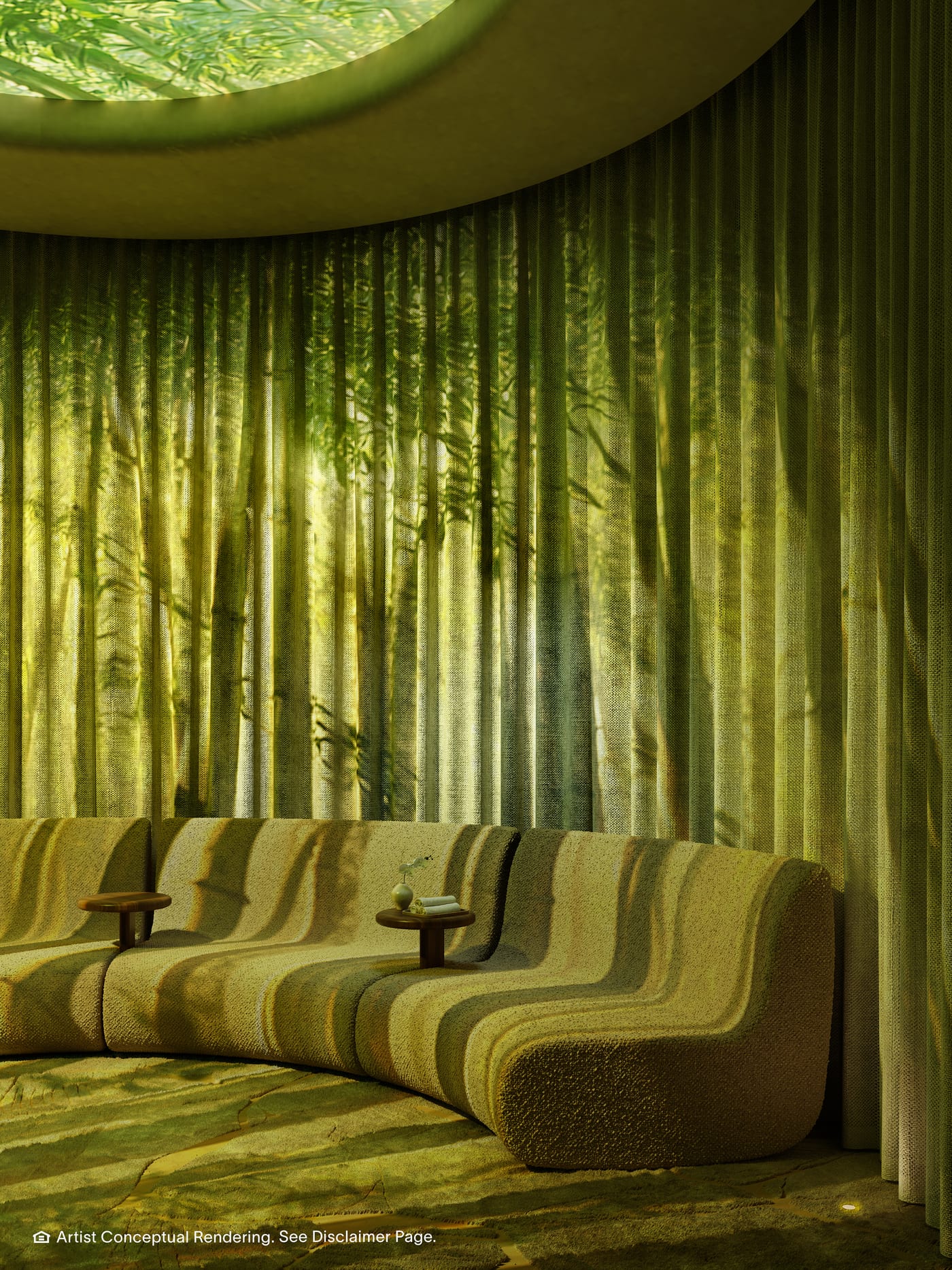 Immersive spa relaxation area