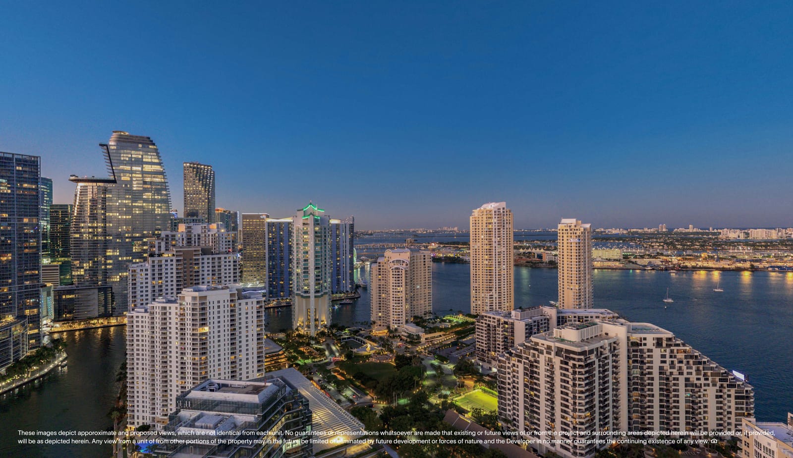 Floor 30 twilight view, North Tower Private Residence